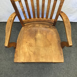 Vintage Solid Oak Slat-Back Banker's Office Chair