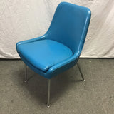Vintage MCM Blue Vinyl Accent Chair