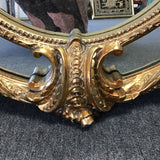 Ornate Gold Plaster & Wood Framed Oval Mirror