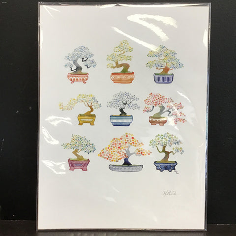 Marika Chew "Bonsai Garden" 9x12 Signed Art Print