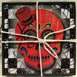 Eltimar Design Set of 2 Framed Sugar Skull Zentangle Inspired Artwork Prints