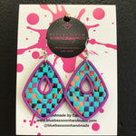 BlueBassoon Checkered Teardrop Earrings