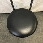 Vintage Atomic Black Vinyl & Chrome Metal Accent Chair