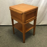 Single Vintage MCM Teak Veneer 2-Tier Night Stand