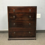 Vintage Mahogany Veneer 4-Drawer Dresser