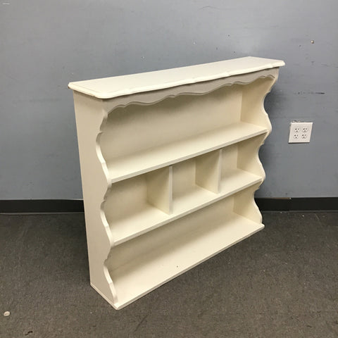 Vintage White Painted Wooden 4-Tier Shelf