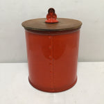 Vintage Metlox Rooster Red Ceramic Canister