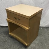 Single Vintage MCM Faux-Walnut Laminate 2-Tier Night Stand