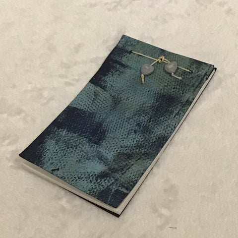 Twin Cat Blue & Green Monoprinted 28-Page Notepad