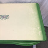 Vintage Farmhouse Green & White Enamel-Top Dining Table