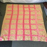 Vintage Handmade Pink & Green Full/Queen Quilt