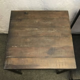 Set of 2 Modern Tropical Wood & Black Metal Nesting Tables