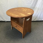 Vintage Round Solid Maple Tilt-Top Pub Table