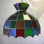 Vintage Stained Glass Hanging Swag Lamp