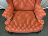 Vintage Woodmark Orange Upholstered Wingback Armchair