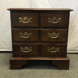 Vintage Federal Cherry Veneer 3-Drawer Night Stand