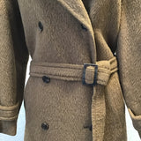 Vintage Paul Stuart Brown Wool Double-Breasted Long Coat