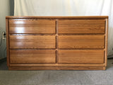 Modern Wolfcraft Amish Made Solid & Veneer Oak 6-Drawer Dresser