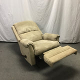 Modern Tan Microsuede Upholstered Rocking Recliner