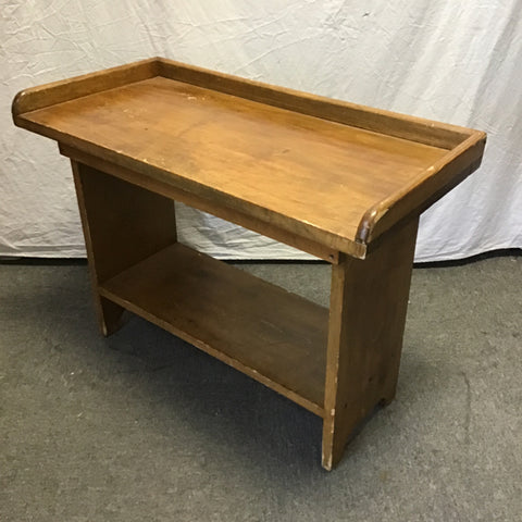 Vintage Solid Cedar 2-Tier Side Table