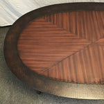 Modern Thomasville Mahogany Veneer Oval Coffee Table