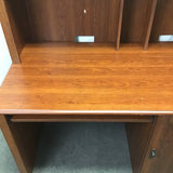 Modern Craftsman Faux-Cherry Laminate Computer Desk & Hutch Set