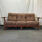 Vintage Cushman Colonial Solid Black Walnut Wing-Arm Sofa