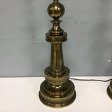 Pair of Vintage Stiffel Solid Brass "Pawn" Table Lamps