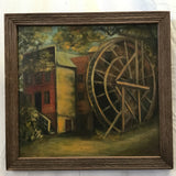 Vintage Signed Original Abandoned Mill Oil Painting