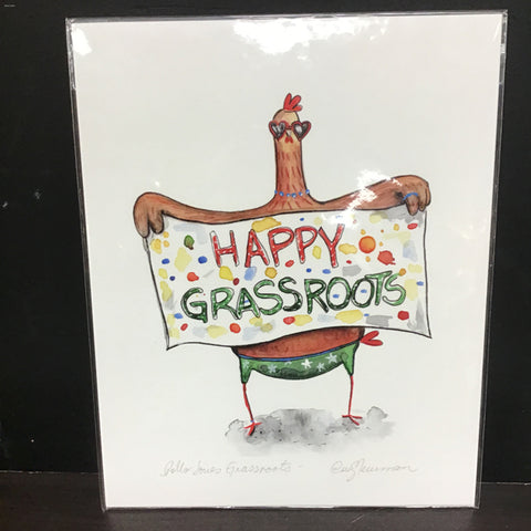 Cruz Illustrations "Pollo Loves Grassroots" 8x10 Signed Art Print