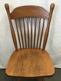 Vintage Solid Oak Spindle-Back Swivel Counter Stool