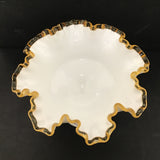 Vintage Fenton Goldcrest Ruffled Footed Bowl