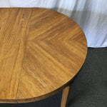 Vintage MCM Round Drexel Black Walnut Veneer Expanding Dining Table