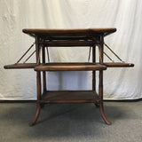 Vintage Boho Faux-Bamboo Drop-Shelf Accent Table