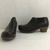 Dansko Brown Leather 2" Block-Heel Ankle Boot
