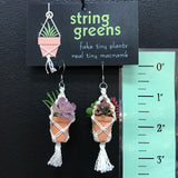 String Greens XS Mini Faux Succulent Mix Earrings