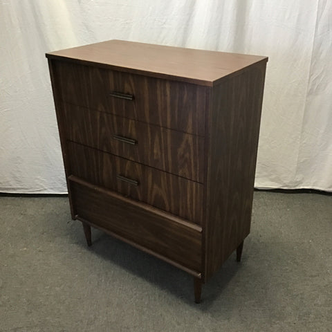 Vintage MCM Bassett Walnut Veneer 4-Drawer Chest of Drawers