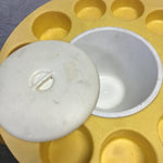 Vintage 1960's Atomic Tiara Casa Yellow & White Bar Cart