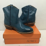 Like New! Miz Mooz "Carlitons" Blue Leather Block-Heel Boots