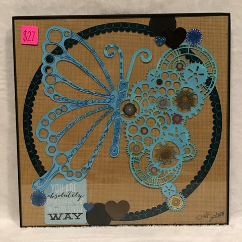 Eltimar Design Framed "Steampunk Butterfly" Mixed Media Artwork