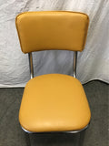 Pair of Vintage Atomic Gold Vinyl & Chrome Dining Chairs