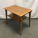Vintage MCM Solid Cherry 2-Tier End Table