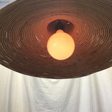 Vintage MCM Rattan Hanging Swag Lamp