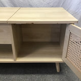 Contemporary MCM Boho Faux-Oak Laminate Lift-Top Coffee Table