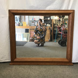 Vintage Craftsman Solid Oak Framed Mirror