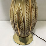 Vintage MCM Golden Wheat Ceramic Table Lamp