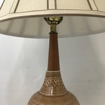 Vintage MCM Brown Ceramic Table Lamp