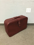 Modern Retro Red Faux-Leather Suitcase