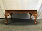 Vintage Farmhouse Oak Veneer Oval Coffee Table