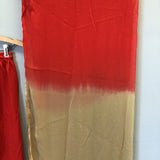 3pc Custom Made Red & Gold Embroidered Tunic & Pants Set